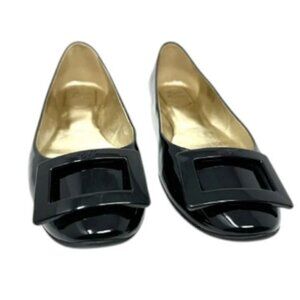 Roger Vivier black patent leather gommette ballet flats size 36.5